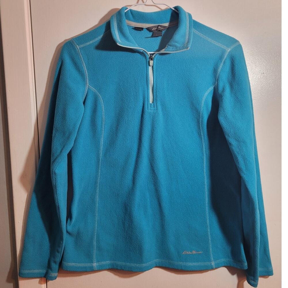 Eddie Bauer Polartec Women's XS ExtraSmall Turquoise Quarter Zip Fleece Pullover